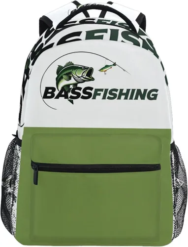 Pfrewn Mochilas para niñas, niños, cachorros, animales, mochila escolar para niños y estudiantes, Pesca de corvina, Moderno