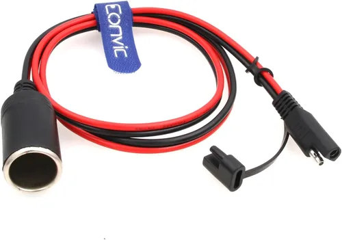 Miniatura 2 de Cable de enchufe SAE a encendedor de cigarrillos 16AWG 12V SAE 2 pines macho con tapa antipolvo, conector de desconexión rápida, cable de carga