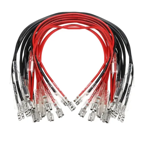 30 terminales de crimpado de doble cabeza de 0.248 in con funda aislante con alambre rojo + negro hembra pala kit surtido de empalme rápido 11.82