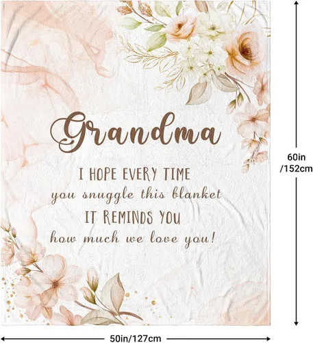 Miniatura 7 de Regalos para la abuela, Manta para abuela 152 cm x 127 cm, Regalos de cumpleaños para la abuela de parte del nieto, Ideas de regalo para la abuela