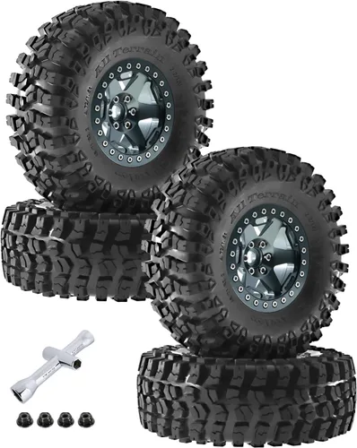 Miniatura 8 de 2.2 Pulgadas Beadlock Wheel Rim & Wheel Tires para SCX10 Capra/AMG 6x6/TRX4/Red cat Gen8 Red cat Everest Gen7 Pro RC Scale Crawler Truck, Neumáticos