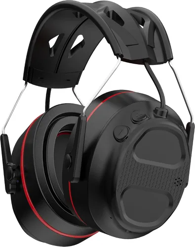 Auriculares de gel de protección auditiva Bluetooth 5.4 con batería recargable de 1200 mAh, tiempo de trabajo de 120 horas, SNR de 30 dB, orejeras