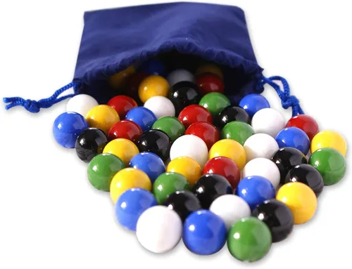 Miniatura 7 de Bolsa de 60 canicas de vidrio para damas chinas, 5/8" (16mm) de diámetro