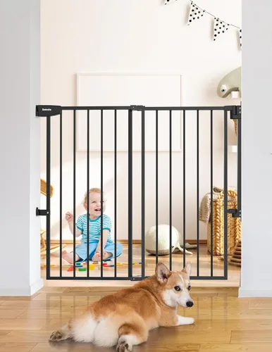 Miniatura 10 de Babelio Puerta para Bebé/Mascota de 29.7-46.5 pulgadas sin barra inferior para escaleras, casa y entradas, puertas de seguridad para mascotas