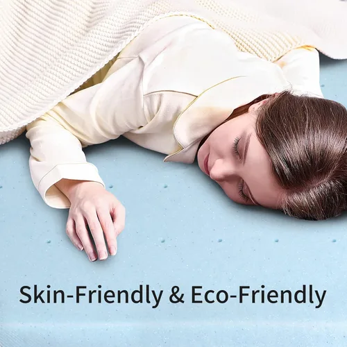 Miniatura 6 de BLKMTY Cubrecolchón King de 3 pulgadas, cubrecolchón de espuma viscoelástica ventilada con infusión de gel refrescante, colchón suave y transpirable