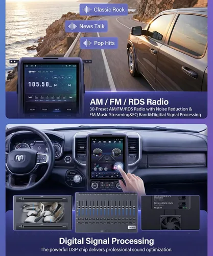 Miniatura 4 de Radio de coche 8 Core 4G+64G F150 2013-2014, pantalla IPS de 12.1 pulgadas, estéreo Tesla Style F150 con Android 15 Pronóstico meteorológico