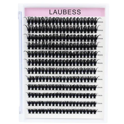 Miniatura 6 de Pestañas en racimo para extensiones con volumen, 50D, distintas longitudes, rizo D, kit de 240 pestañas en racimo para colocar en casa