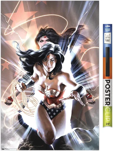 Miniatura 19 de Trends International DC Comics - Póster de pared de la Mujer Maravilla, 14.725 x 22.375 pulgadas, versión enmarcada de madera de granero