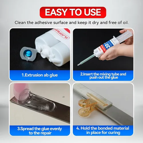 Miniatura 3 de PLJOFRSHI Pegamento epoxi transparente AB, adhesivo multiuso de resina epoxi para reparación de plástico, metal, cerámica, madera, cañas de pesca