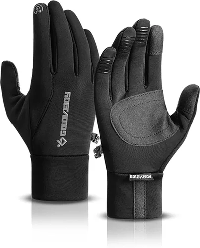 Pigdun Guantes de invierno para hombres y mujeres, guantes térmicos aptos para pantallas táctiles con palma de silicona antideslizante para