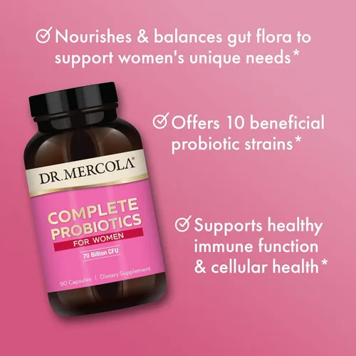 Miniatura 5 de Dr. Mercola Probióticos completos para mujeres, apoya la salud intestinal, vaginal e inmunológica, contiene cepas de Lactobacillus, sin OMG, sin