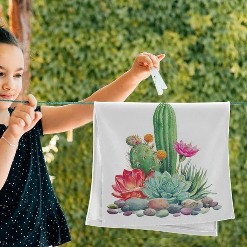 Miniatura 4 de Vdsrup Juego de 2 toallas de mano de cactus suculentos, toalla de verano de cactus tropical, toallas de baño pequeñas, toallas de baño suaves