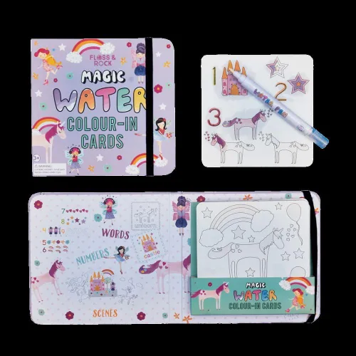 Floss & Rock Kit de bolígrafo y tarjetas de agua para mascotas (unicornio lechero)