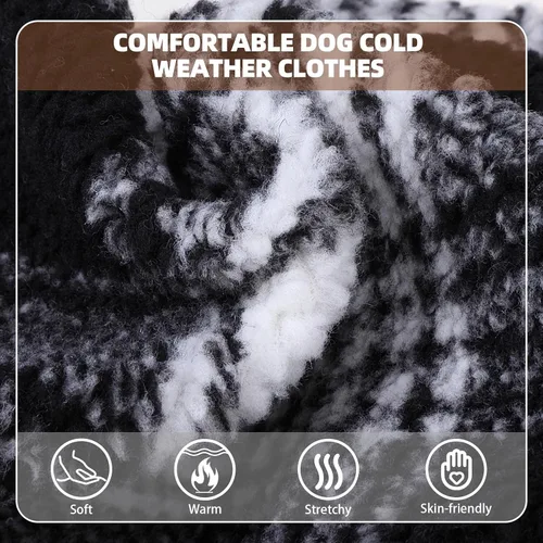 Miniatura 3 de PUPTECK Sudadera con Capucha para Perro Sudadera para Cachorro Suéter Cálido para Perro Ropa de Invierno Abrigos para Clima Frío para Perros Negro