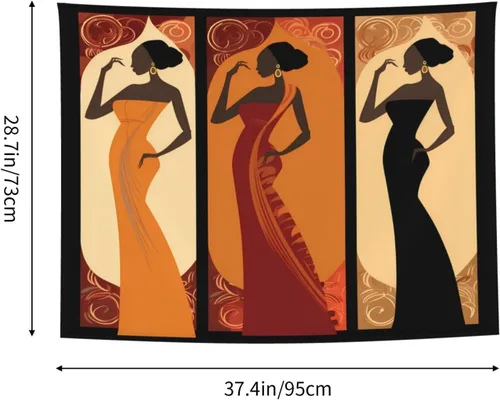 Miniatura 2 de Nameapo Tapiz para mujeres y niñas africanas para dormitorio, tapiz colgante de pared para sala de estar, dormitorio, manta para decoración