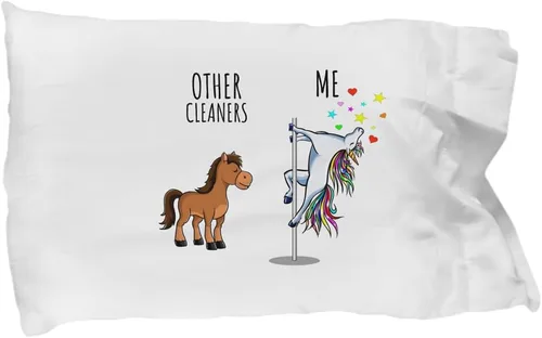 Unicorn Cleaner Pillowcase Other Me Funny Gift for Coworker Women Her Cute Office Birthday Present Magical Joke Quote Gag Pillow Cover Case 20x30