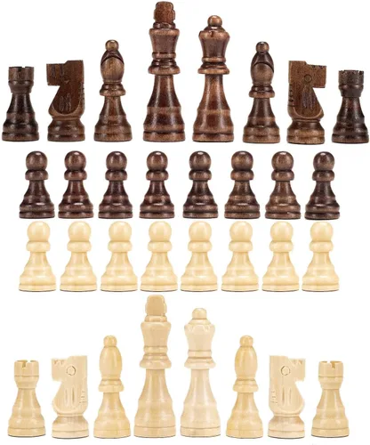 Miniatura 4 de AMEROUS Piezas magnéticas de ajedrez de madera, piezas de ajedrez de madera de Staunton de torneo, figuras de rey de 3.03 pulgadas, piezas