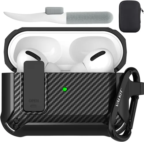 Miniatura 20 de Valkit Funda para Airpods para hombres con cerradura, funda de cuerpo completo con llavero para AirPods de Apple a prueba de golpes, funda