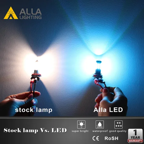 Miniatura 3 de Alla Lighting 3600lm Xtreme Super Bright H11 H16 Bombillas LED antiniebla Lámpara de repuesto H8, 8000K azul hielo, alta iluminación ETI 56-SMD