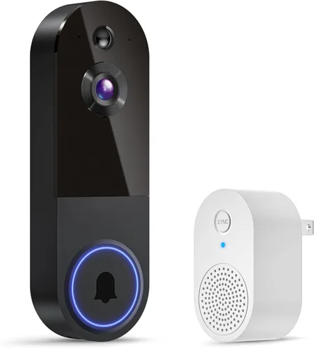 Cámara de timbre de video inalámbrico de 1080p, detección humana AI, conversación de 2 vías, visión nocturna, almacenamiento en la nube, cámara de