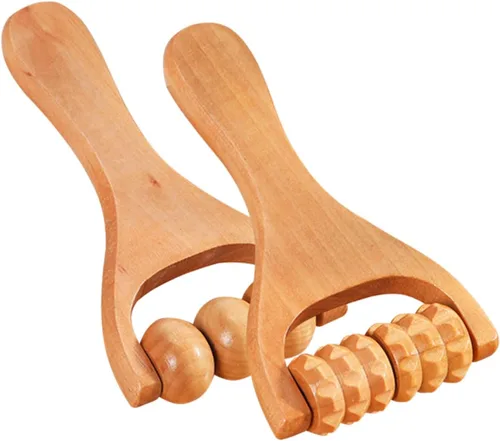 Rodillo masajeador de pies de madera, herramienta de masaje de mano de acupuntura para cuello, hombro, espalda, piernas y pies, relajación, diseño