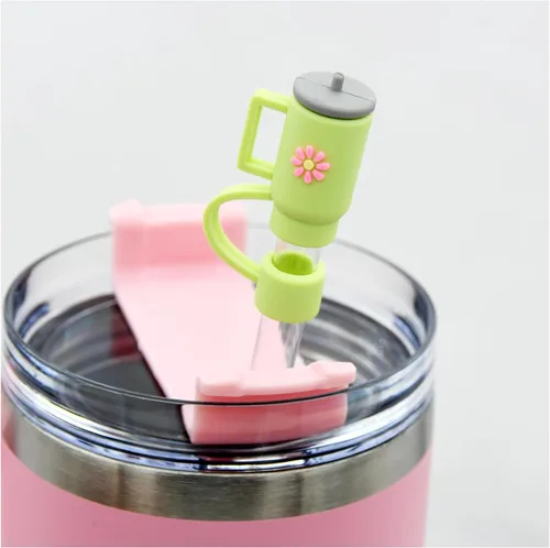 Miniatura 5 de Tapa con pajita para vaso Stanley, tapa de pajita de silicona de 10 mm 0.4 pulgadas, tapas reutilizables para pajitas, cubiertas de punta de pajita