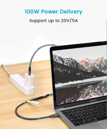 Miniatura 4 de Cable de extensión USB C, 2 pies / 2.0 ft USB 3.1 Gen 2 tipo C macho a hembra cable extensor compatible con PD 100W/10Gbps/4K @60Hz salida de video