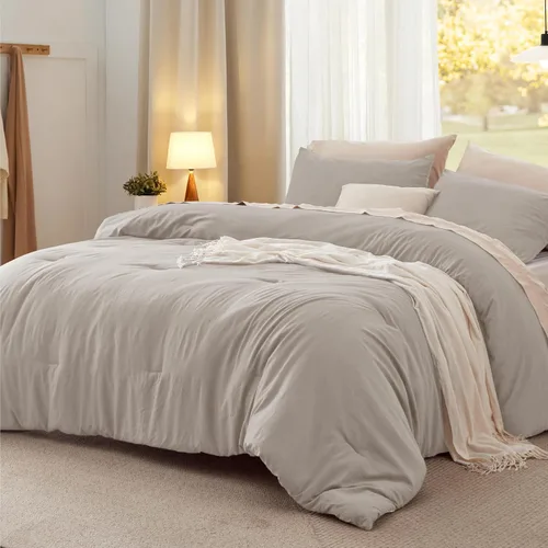 Miniatura 16 de Bedsure Juego edredón suave prelavado individual/individual XL, 365 días, cálido relleno alternativo GentleSoft™, 1 edredón ligero:68x88 pulgadas