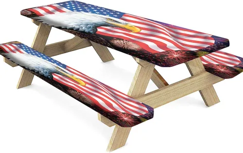 Miniatura 35 de Mantel ajustable para mesa y banco de pícnic de Halloween, diseño de fantasma, impermeable, 28 x 72 pulgadas, juego de 3 piezas, mantel ajustable al