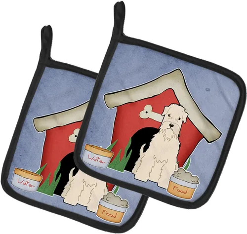 Miniatura 9 de Caroline's Treasures BB2894PTHD Dog House Collection Chow Chow Chow - Par de soportes para ollas, 7.5HX7.5W, multicolor 4-Azul