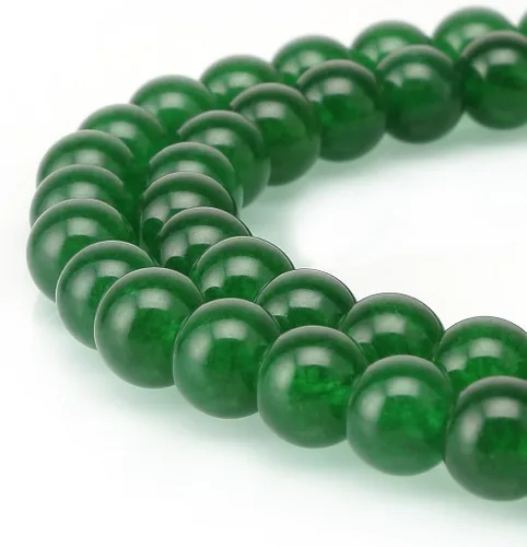 Adabele GS15-4 - 180 piedras preciosas curativas de jade verde natural de 0.16 pulgadas (0.157 in) pequeñas cuentas redondas, espaciador de piedras