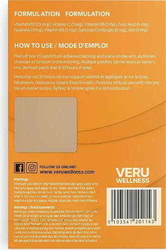 Miniatura 7 de Veru Wellness Parche B12 - Energy Boost (paquete de 2) - Parche B12 de 120 días - Sin cafeína