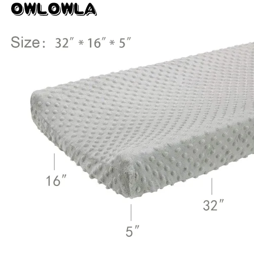 Miniatura 4 de Owlowla Funda para cambiador, sábanas suaves de punto minky para cambiador para bebé, niño y niña, paquete de 2 unidades (gris plateado y caqui)