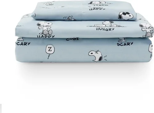 Miniatura 26 de Berkshire Blanket Peanuts® - Juego de sábanas para niños, tamaño individual, 3 piezas, lindo personaje Snoopy impreso, sábanas de microfibra suave
