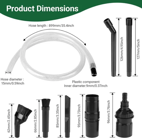 Miniatura 2 de EZ SPARES 7 piezas de accesorios de micro aspiradora, 7 piezas de accesorio universal para aspiradora, mini kit de herramientas de limpieza