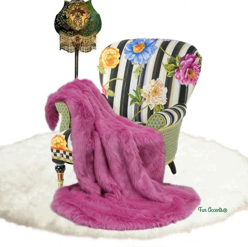 Miniatura 14 de Manta de felpa de piel sintética, manta de piel moderna, manta pequeña para bebé, pelo largo, color negro, peludo - Fur Accents (2 x 3 pies, negro)