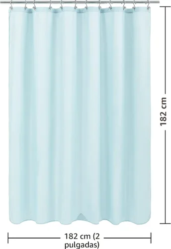 Miniatura 7 de ALYVIA SPRING - Forro de tela impermeable para cortina de ducha, cortina de tela lavable para baño - Tamaño estándar 72 x 72, azul