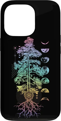 Miniatura 10 de iPhone 11 Pro Max Árbol de la Vida Fases de la Luna Yoga Chakra Estuche de Regalo