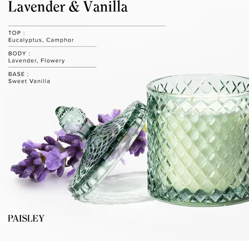 Miniatura 3 de Velas perfumadas de vainilla y lavanda, vela grande de mecha de madera de 14.8 onzas Cera de soja natural, 70 horas de larga duración No tóxicas