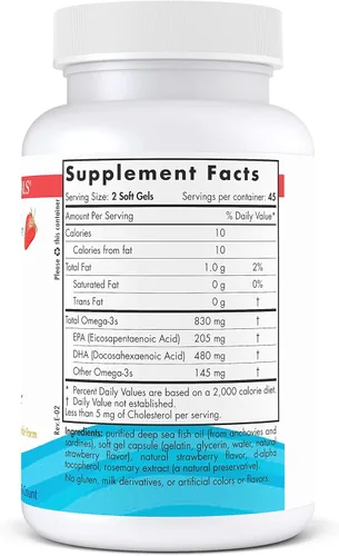 Miniatura 4 de Nordic Naturals DHA, Fresa - 90 geles blandos - 830 mg Omega-3 - Fórmula DHA de alta intensidad para el apoyo del cerebro y el sistema nervioso