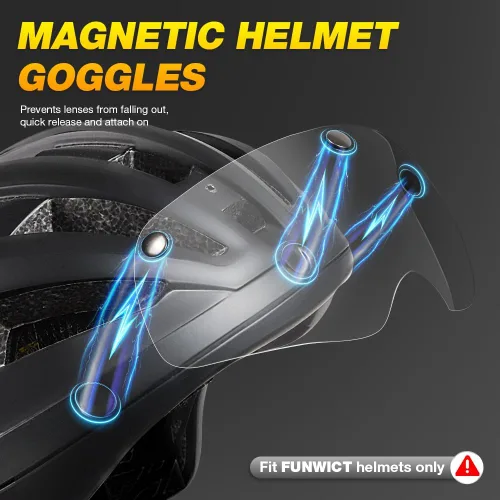 Miniatura 4 de Gafas de bicicleta magnéticas con casco, viseras solares extraíbles/desmontables para casco de bicicleta para ciclismo (Cristal)