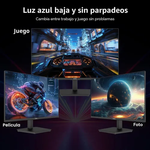 Miniatura 6 de KTC Monitor de computadora de 24 pulgadas QHD 2560x1440 IPS, monitor de 2K para juegos de 100Hz sin marco para oficina, sincronización adaptativa