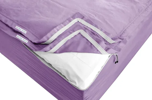 Miniatura 12 de Pure Eco Sábana bajera ajustable Easy Zipper, incluye 1 base de sábana bajera y 2 sábanas con cremallera, de 15 pulgadas, tamaño individual, sábana
