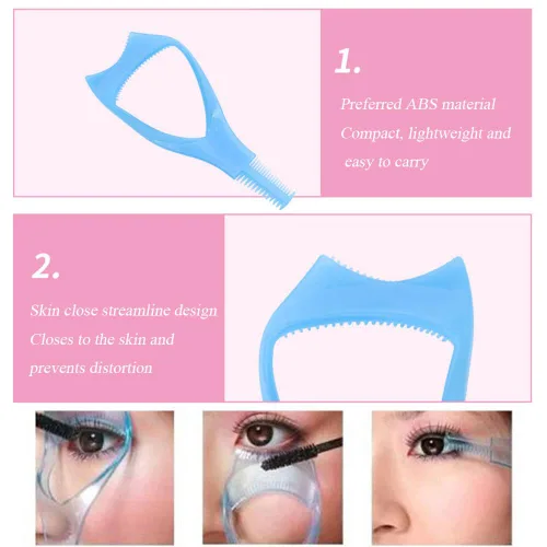 Miniatura 7 de 2 unids máscara escudo maquillaje pestañas herramienta superior inferior pestañas protector aplicador guía ayudante con peine de pestañas