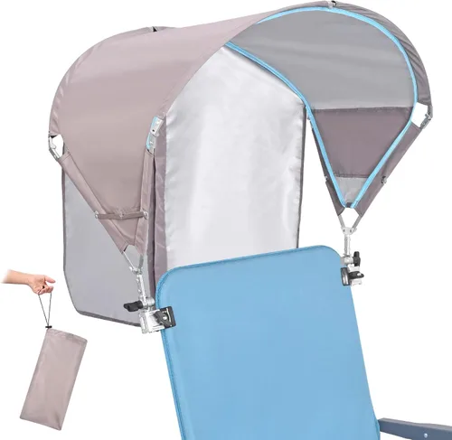 Miniatura 7 de Toldo Universal para Silla con Sombrilla, Protección Solar UPF 50+ con Abrazadera Ajustable, Compatible con la Mayoría de Marcas de Sillas de Playa