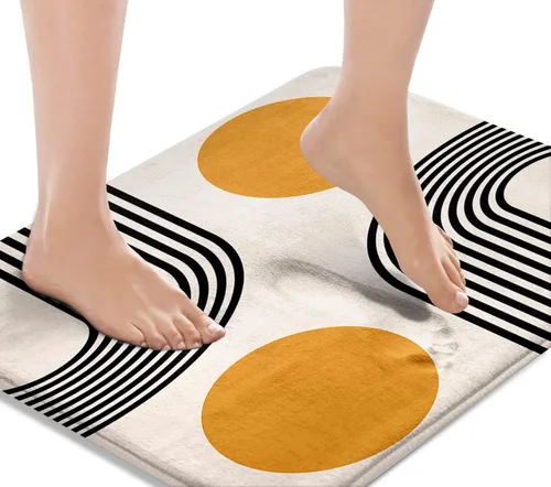 Miniatura 14 de Britimes Tapete de baño de mármol rosa para baño, alfombra de piso lavable, tapetes, alfombra de piso, decoraciones de baño, 16 x 24 pulgadas