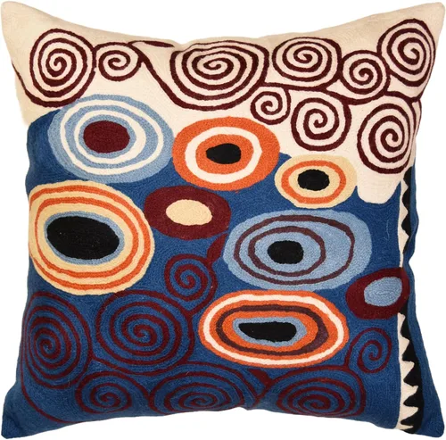 Miniatura 12 de Klimt - Funda de almohada moderna azul para sofá Almohadas contemporáneas azules Cojín de silla moderno abstracto Almohada moderna