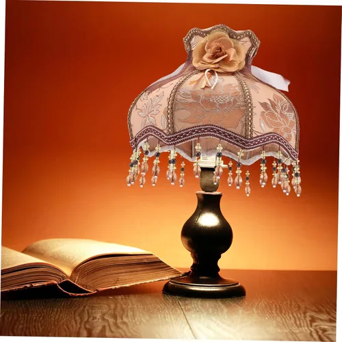Miniatura 8 de Lurrose Pantalla de lámpara victoriana, pantalla de campana, estilo victoriano, lámpara de mesa antigua para sala de estar y dormitorio