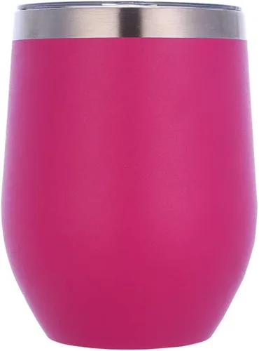 Miniatura 8 de Copas de vino de acero inoxidable, vaso aislado de doble pared con tapa para vino, café, bebidas, champán, cócteles (acero inoxidable)