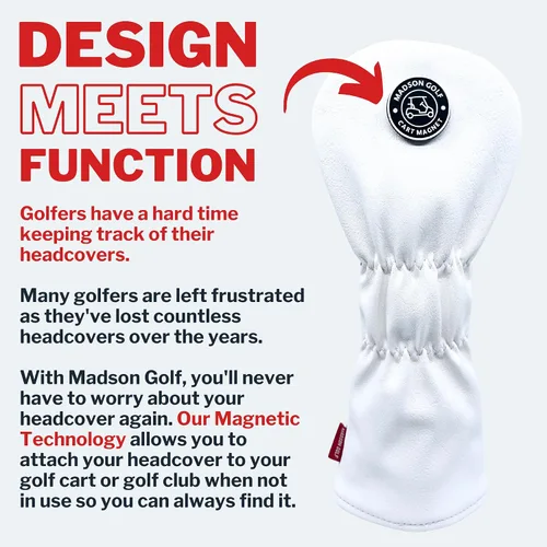 Miniatura 2 de Madson Golf Fundas magnéticas para carrito: fundas elegantes y protectoras para palos de golf, con imán de goma para posicionamiento seguro y acceso